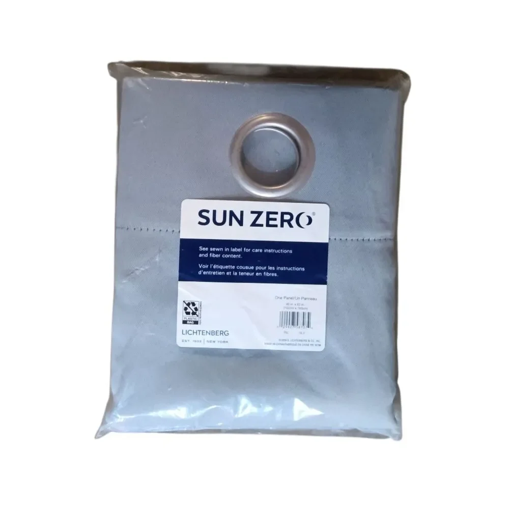 Sun Zero Silver Gray Grommet Curtain Panel 40